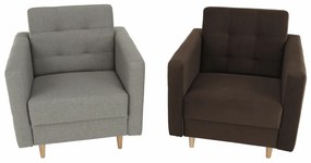 Fotoliu tapiţat, material ciocolatiu, AMEDIA