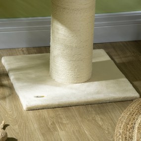 PawHut Ansamblu de Zgâriat pentru Pisici Multinivel cu Stâlp Sisal și Platformă, PAL, Pluș, 48,5x48,5x105 cm, Bej | Aosom Romania