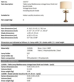 Veioza, Lampa de masa design LUX Mediteraneo