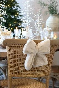 Set 3 fundițe decorative cu agățătoare din țesătură bej și maro, 27x26 cm, „Nœud"