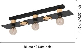 Plafonieră BRAMERTON 3xE27/40W/230V Eglo 43751