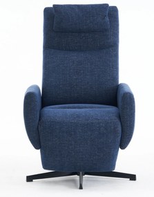Fotoliu confortabil cu funcție de relaxare, cu bază rotativă și spătar reglabil, 67x80,5x110 cm, Albastru