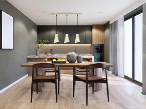 Lustra cu 3 pendule din metal crem satinat Bera