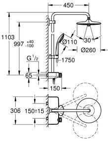 GROHE EUPHORIA SMARTCONTROL - Sistem de duș 260 mm, crom lucios (26509000)