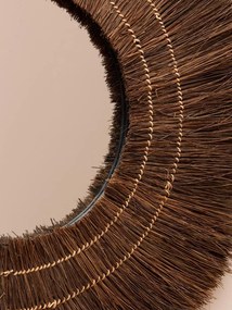 Oglindă de perete din fibre de palmier, Ø70 cm, "Eclat Naturel"