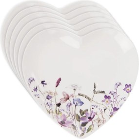Orion Set of 6 dessert plates, heart-shaped LOUKA17 cm