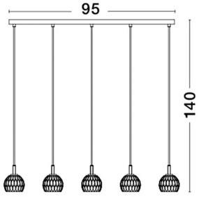 Lustra eleganta design modern cu 5 pendule Lara