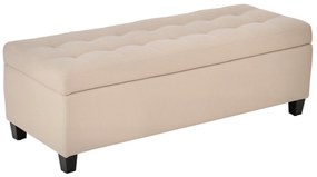 HOMCOM Banchetă cu depozitare, detalii cu nasturi, până la 120 kg, 125 x 49 x 41,5 cm, Bej | Aosom Romania
