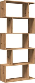 vidaXL Bibliotecă/separator 5 nivel stejar artizanal 70x24x161 cm lemn
