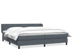 vidaXL Pat cu arcuri cu saltele gri închis 180x210 cm catifea