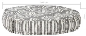 Fotoliu puf, 100 x 20 cm, gri cu dungi, material textil 1, Gri, Taburet puf rotund   canapea
