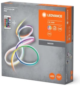 Bandă LED RGBW dimabilă NEON FLEX 2,1m LED/4W/5V Ledvance + telecomandă