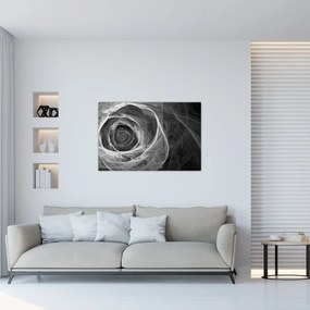Tablou - Abstract trandafir negru și alb (90x60 cm)