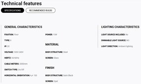 Lampadar/Lampa de podea design ambiental TATAWIN alb