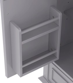 Dulap de baie cu chiuvetă, independent, spațiu mare de depozitare, 76x46x87 cm, Gri