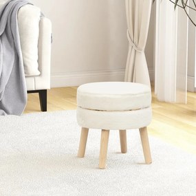 340278 vidaXL Taburet rotund, alb, pluş