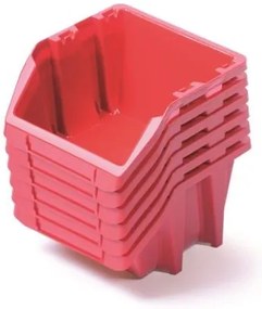Set de 6 cutii de depozitare fiecare 21,4 x 19,8 x 13,3 cm, rosu