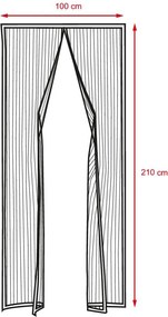 Plasă magnetică FLORA pentru ușă - negru