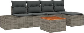 vidaXL Set de canapele pentru grădină 6 pcs Gri poliratan