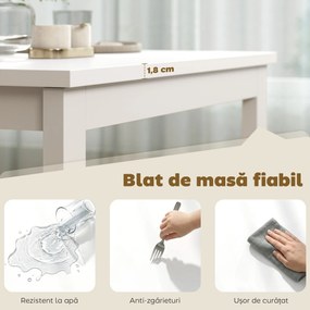 HOMCOM Masă de Sufragerie Extensibilă 80-120 cm pentru 4-6 Persoane, Masă Economisitoare de Spațiu cu Extensie Glisantă, Natural | Aosom Romania