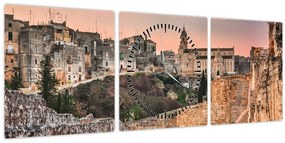 Tablou - Gravina în Puglia, Italia (cu ceas) (90x30 cm)