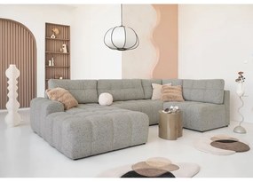 Colțar modular maro deschis extensibil/cu spațiu de depozitare (cu colț pe partea dreaptă) Lulu – Miuform