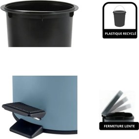 Coș de gunoi albastru deschis cu pedală din oțel 3 l Adelar – Spirella