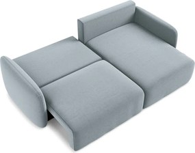 Colțar albastru extensibil/cu spațiu de depozitare cu tapițerie din catifea (cu colț pe partea dreaptă/cu șezlong) Kalena – Makamii