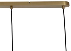 Lampă suspendată bronz cu sticlă dreptunghiulară fumurie, chihlimbar și verde, cu 4 lumini - Bao