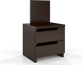 Noptieră lemn masiv TerraCraft 2 Sertare Pin, 40 × 35 × 66 cm - Wenge