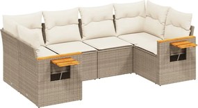 vidaXL Set canapele de grădină cu perne, 6 piese, bej, poliratan