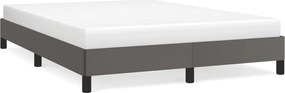 vidaXL Cadru de pat, gri, 140x190 cm, piele ecologică