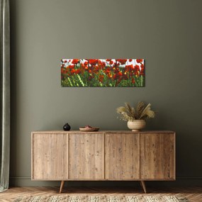 Tablou - Maci în vânt (cu ceas) (90x30 cm)
