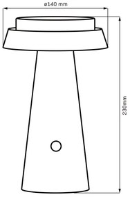 Lampă solară LED MARAKESZ LED/3,7V USB 3600 mAh 1800/2700/3000K IP54 gri