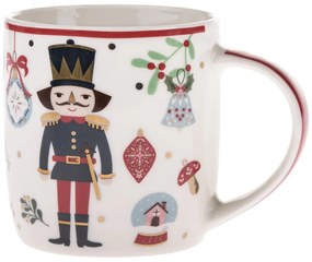 Cană albă din porțelan 370 ml cu model de Crăciun Jolly – Dakls