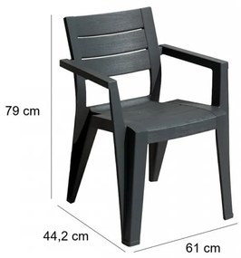 Set mobilier de grădină Juliemore 6+1, grafit