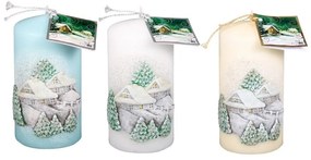 Lumânare de Crăciun Căsuțe, alb