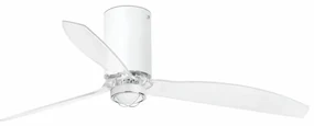 Lustra cu Ventilator si telecomanda MINI TUBE M LED alb mat/transparent