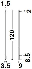 Aplica de perete LED design liniar GROPIUS negru, L-120cm, H-9cm