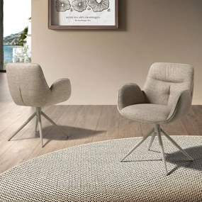 Scaun modern pivotant Beige fabric