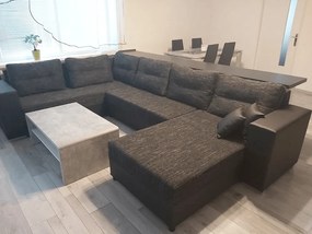 Colţar reversibil, negru/negru spicat, STILA