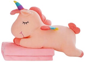 UNICORN de plus cu patura pentru copii Culoare roz