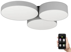 Plafonieră LED RGBW dimabilă Eglo 900855 BARBANO-Z 3xLED/7,5W/230V gri