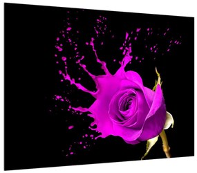 Tablou cu trandafir mov (70x50 cm), în 40 de alte dimensiuni noi