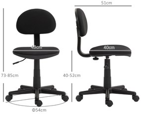HOMCOM Scaun de Birou Rotativ cu Înălțime Reglabilă din Material Elastic, Negru | Aosom Romania