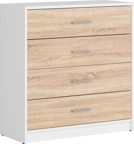 Comoda NEPO PLUS, stejar sonoma/alb, PAL, 80x34x84 cm