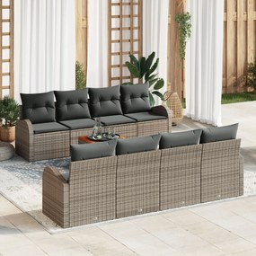 vidaXL Set de Canapea de Grădină cu Perne Gri din Ratan Polimer Acacia