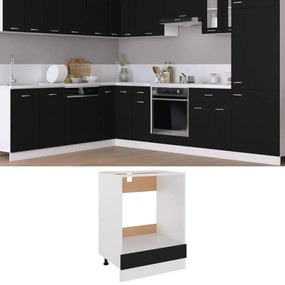 Dulap pentru cuptor, negru, 60 x 46 x 81,5 cm, PAL Negru, Dulap pentru cuptor, 1