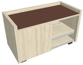 Comodă mobilă Verno 100 x 50 cm cu sticlă, stânga, salcâm / maro