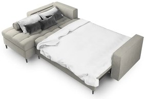 Canapea extensibilă cu șezlong stânga Milo Casa Santo, gri deschis